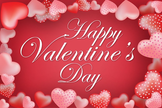 Vector happy valentines day red love achtergrond