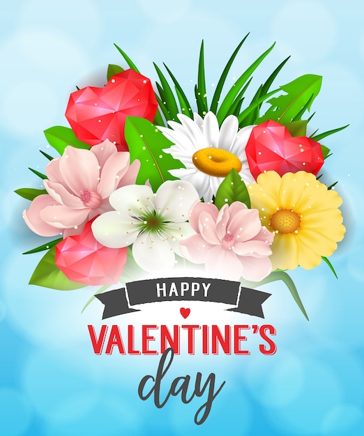 Happy valentines day romantic poster