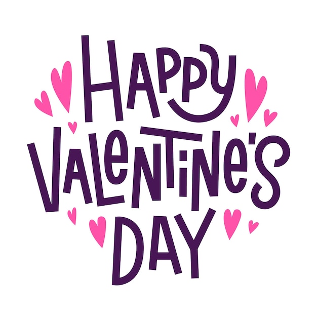 Vector happy valentines day. romantic quote for 14 february.