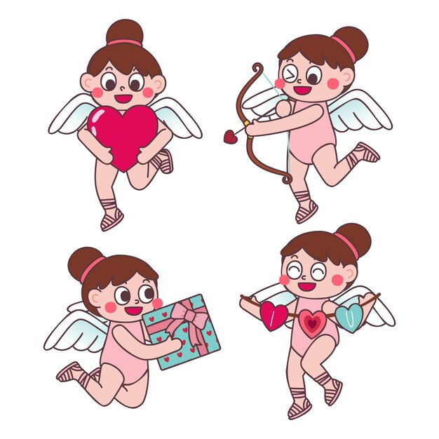 해피 발렌타인 데이 로맨틱 발렌타인 디자인 요소 축제 장식 개체 배너 웹 포스터 전단지 브로셔 인사말 카드 커버 및 기타에 대 한 배경 디자인에 고립 된 개체