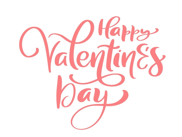 Happy valentines day roze vector kalligrafie belettering tekst vakantie offerte ontwerp voor valentijn kaart