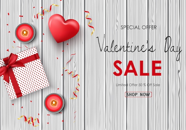 Vector happy valentines day sale banner