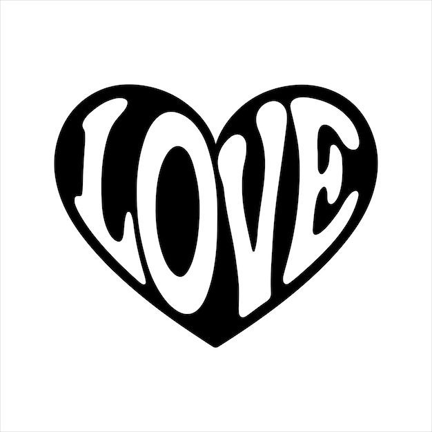 happy valentines day silhouette typography vector design with this text called love