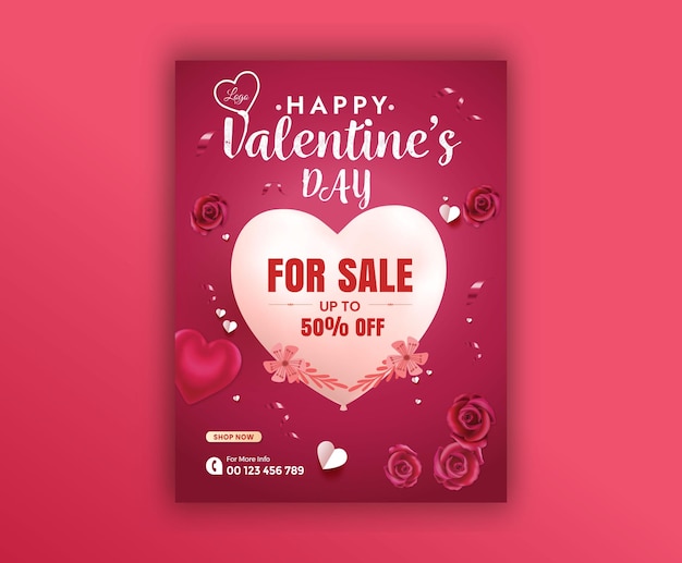 Happy valentines day social media post Banner template