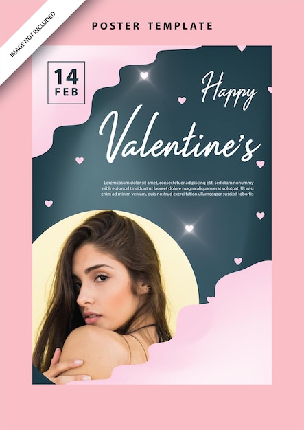 Felice giorno di san valentino social media poster banner volantino modello evento layout astratto illustrazione