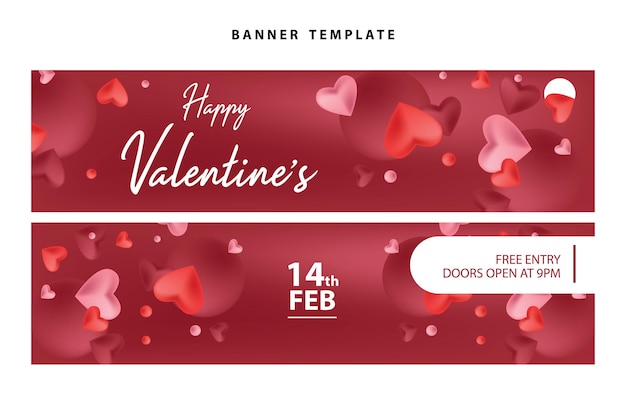 Vector happy valentines day social media poster banner flyer pattern event abstract layout illustration