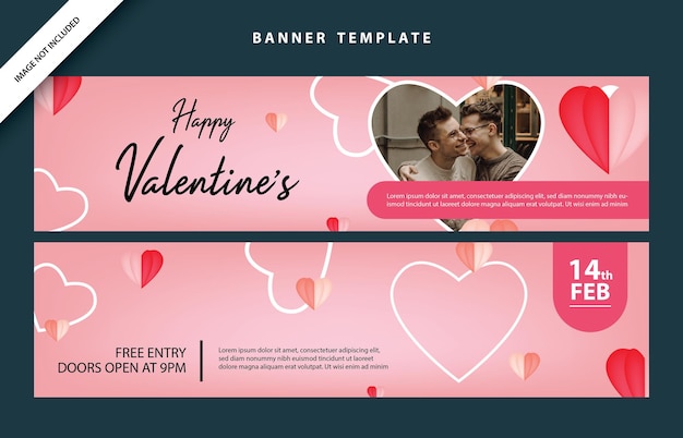 Vector happy valentines day social media poster banner flyer pattern event abstract layout illustration