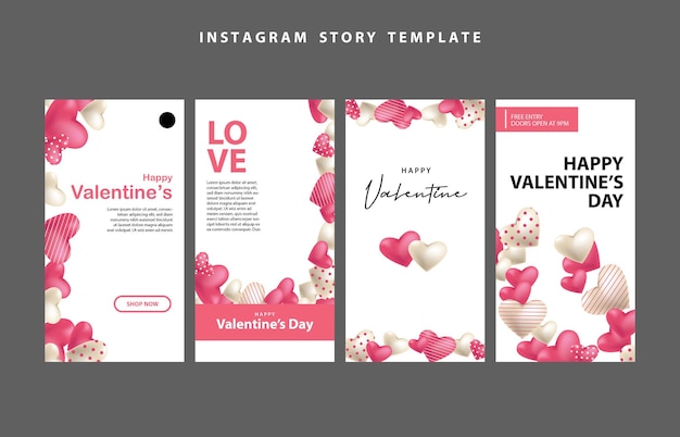 happy valentines day social media poster banner flyer pattern event abstract layout illustration
