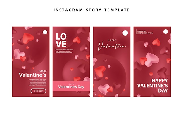 happy valentines day social media poster banner flyer pattern event abstract layout illustration