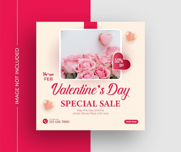 Happy valentines day speciale verkoop social media post design