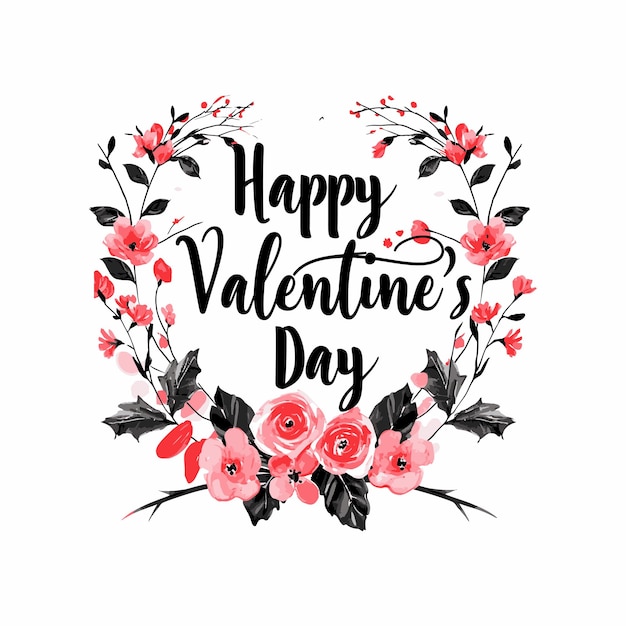 Happy Valentines Day Sticker Clipart Rose Pink Floral Love Gift Amour