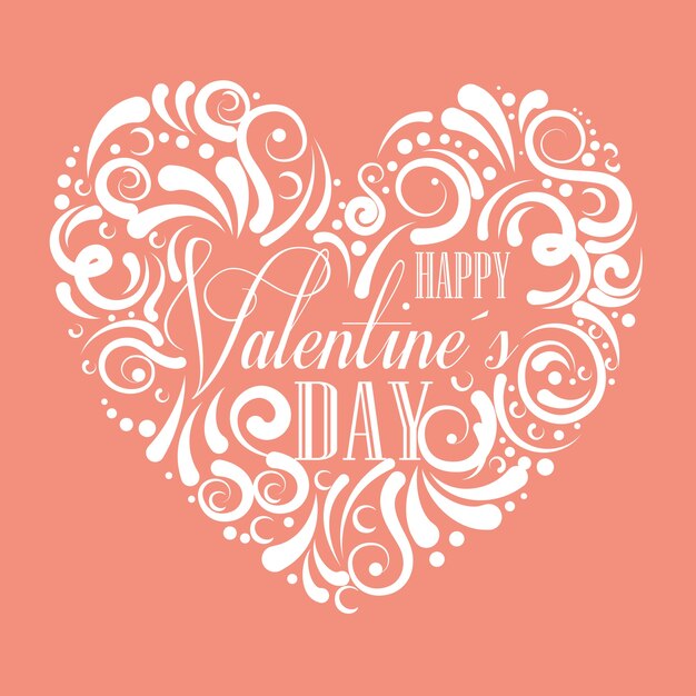 Happy valentines day stylish greeting card