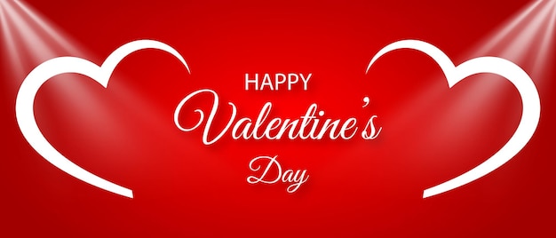 Vector happy valentines day stylish red banner