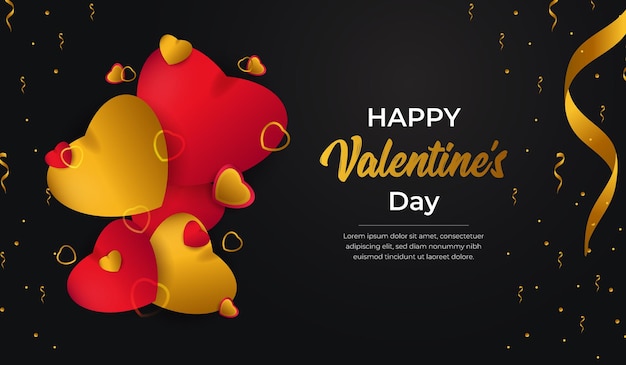 Happy valentines day template design and vector