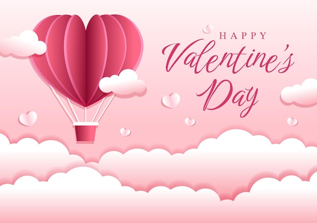 Happy valentines day template hand drawn cartoon illustration on february 17 for love greeting card