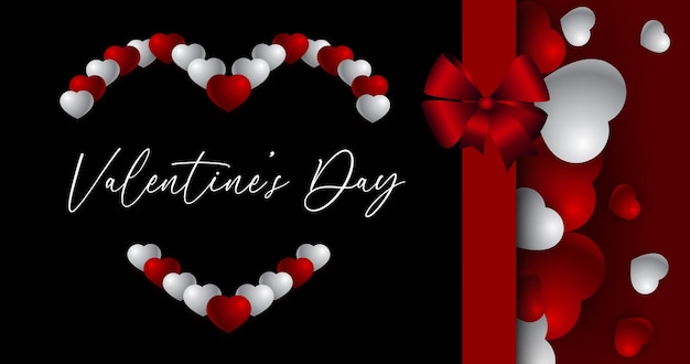 Happy Valentines day template with hearts