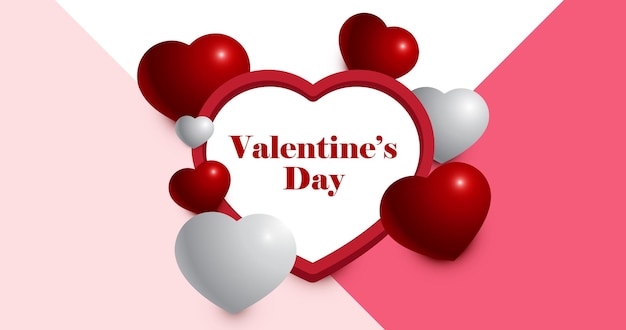 С Днем святого Валентина с сердцами