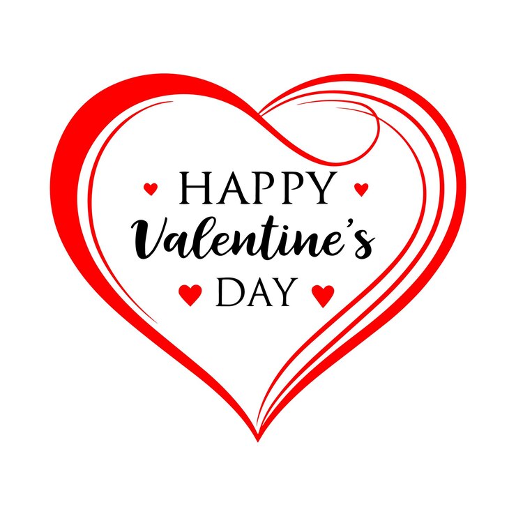 Vector happy valentines day typography in a heart shape vector illustration