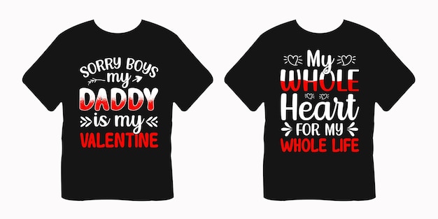 Felice giorno di san valentino tipografia lettering citazioni bundle set t-shirt