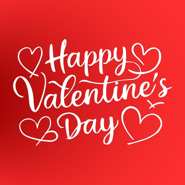happy valentines day typography in vector