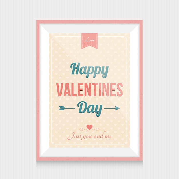 Happy valentines day vector frame