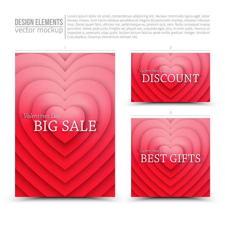 Vector happy valentines day verkoop vector design elements flyer card banner