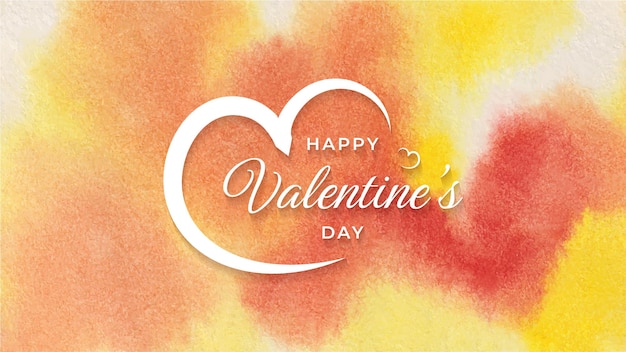 Happy Valentines Day Watercolor modern elegant background design