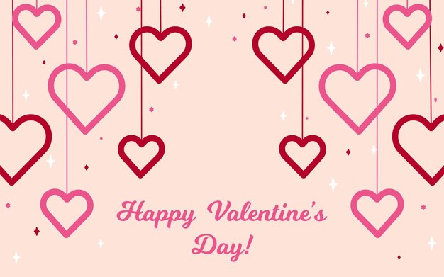 Happy valentines day and weeding design elements Vector illustration Colour Background With Hearts Be my Valentine