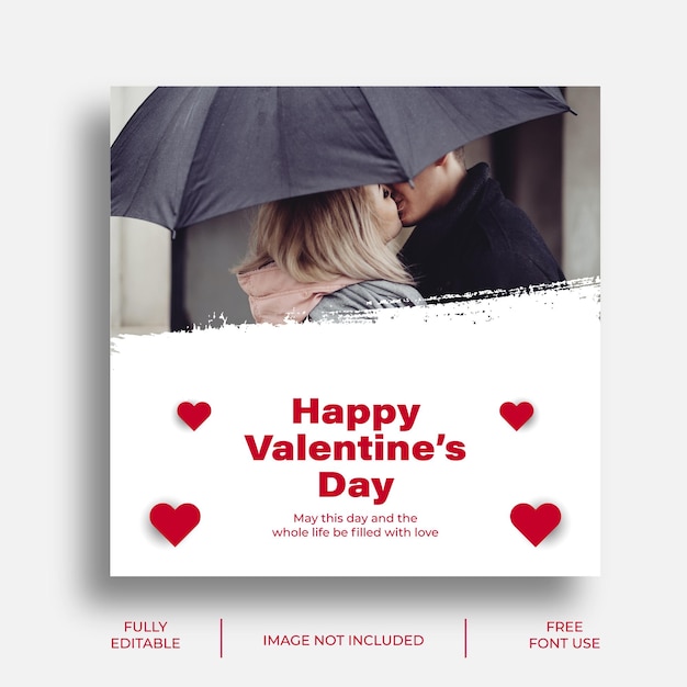 Modello di progettazione del post di auguri di san valentino felice