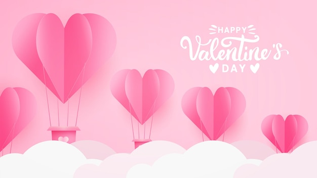 Happy valentines day with balloon heart