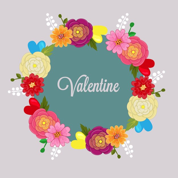 Happy valentines day with cute floral style