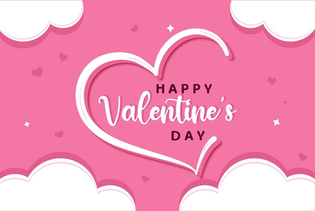 Vector happy valentines day with heart