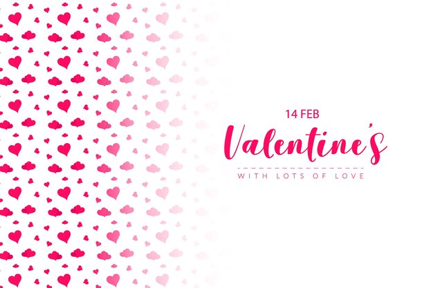 Happy valentines day with hearts pattern background design