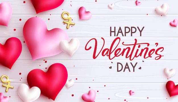 Happy valentines vector background design Happy valentines day greeting text in white texture