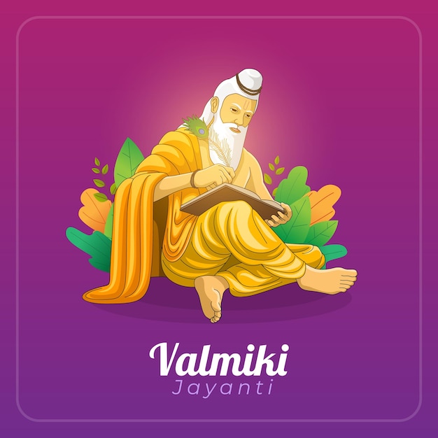 Vettore buon biglietto di auguri valmiki jayanti