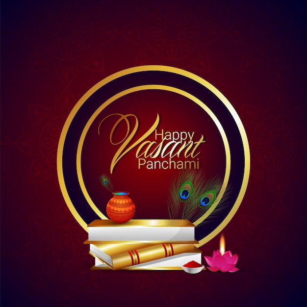 Happy vasant panchami celebration greeting card