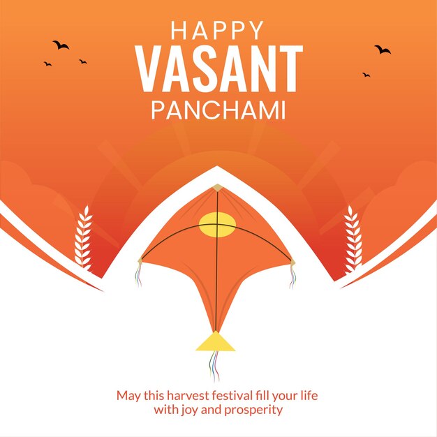 Vector happy vasant panchami celebration indian festival banner design template