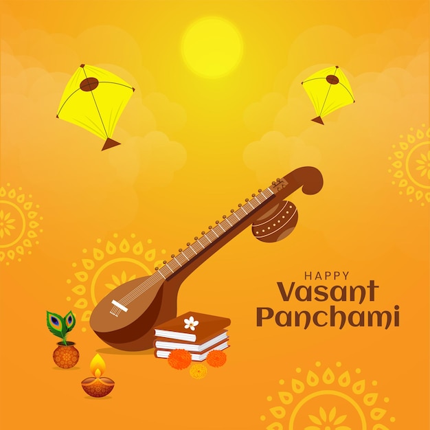 Шаблон дизайна баннера индийского фестиваля happy vasant panchami