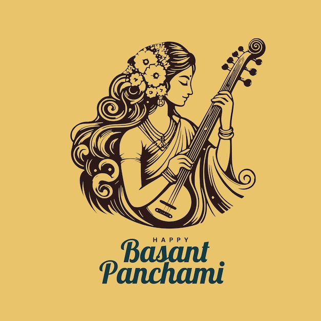 Vector happy vasant panchami traditional indian festival background design