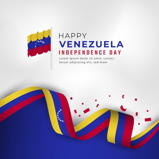 Happy Venezuela Independence Day 5 juli viering Vector illustratie ontwerpsjabloon voor Poste