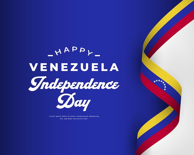 Felice giorno dell'indipendenza del venezuela, 5 luglio, celebrazione, disegno vettoriale, illustrazione, modello, per, poste