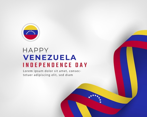 Vettore felice giorno dell'indipendenza del venezuela, 5 luglio, celebrazione, disegno vettoriale, illustrazione, modello, per, poste