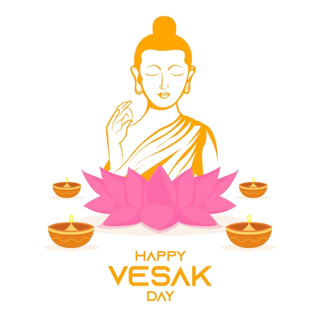 Vettore happy vesak day design vesak festival sri lanka vesak day vesak poya day (giorno del vesak)