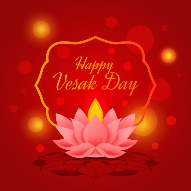 Happy vesak day flat design