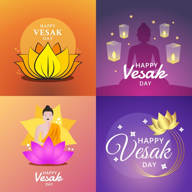 Happy vesak day illustration