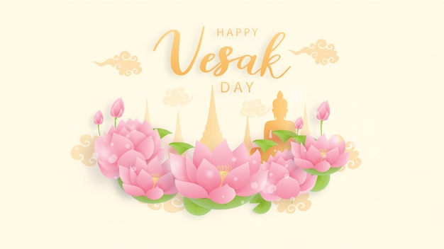 Buona giornata vesak. illustrazione