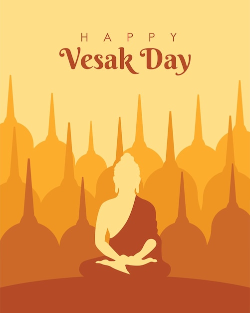 Happy vesak day poster template