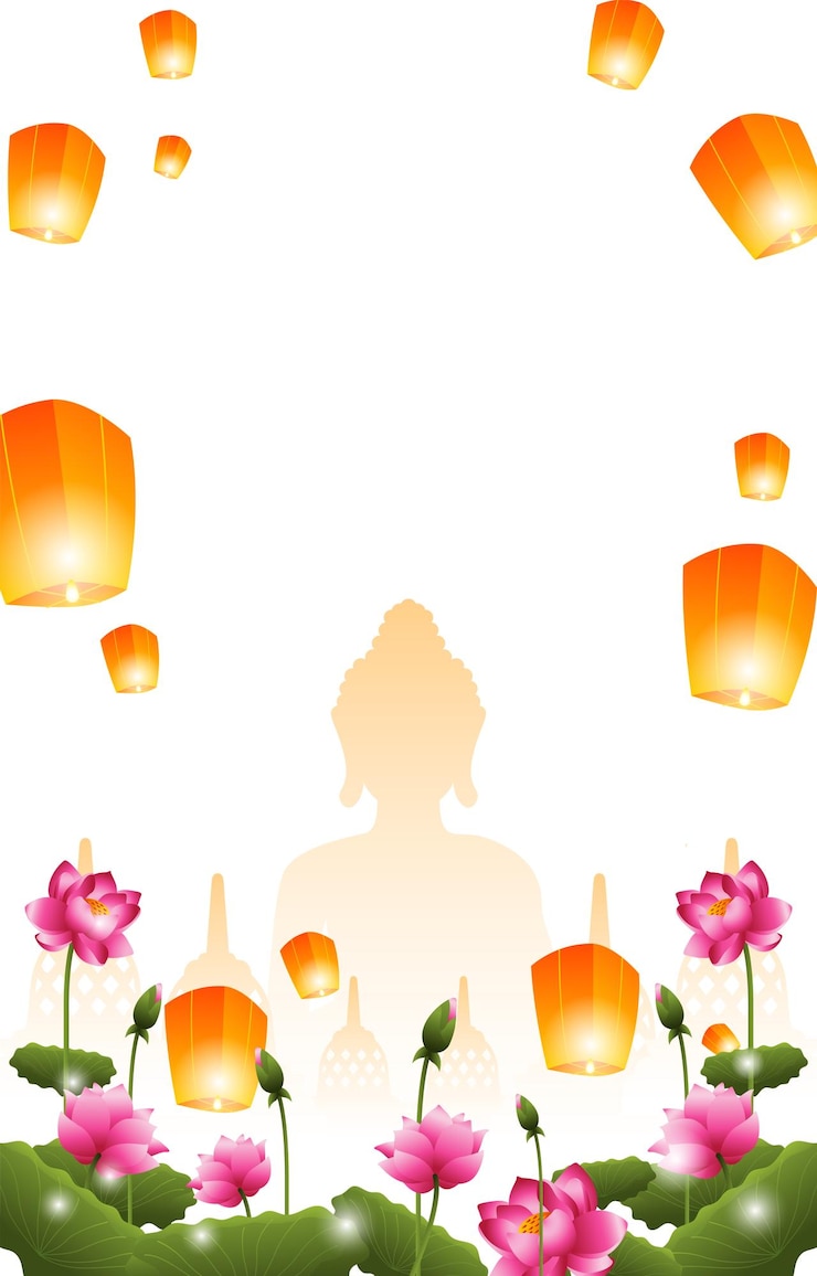 Vector happy vesak day vertical background