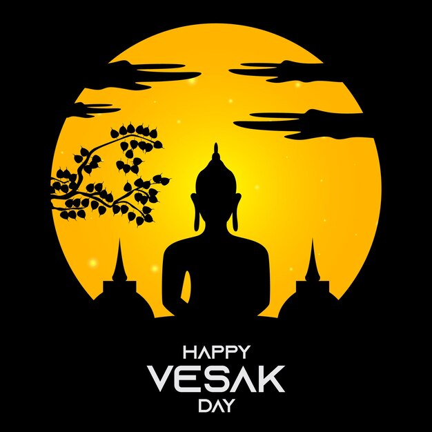 Vector happy vesak day vesak festival vesak background lord buddha vesak day design eps10