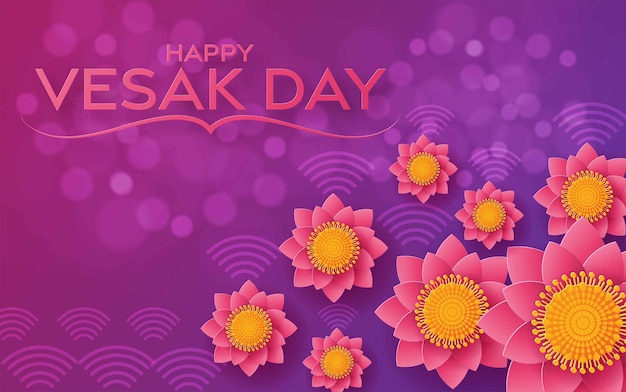 Happy vesak day with lotus